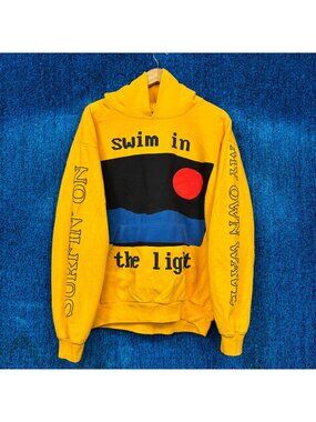 Kid Cudi Swim In The Light Rap Yellow Hoodie Size Large
